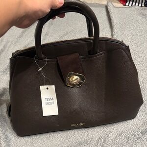 Luella grey London Chocolate Brown Handbag Tessa chocolate